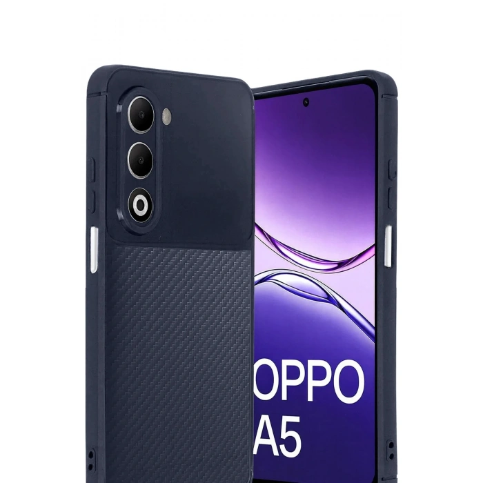 CPT05 Oppo A5 4G Auto Focus Karbon Kapak - Lacivert