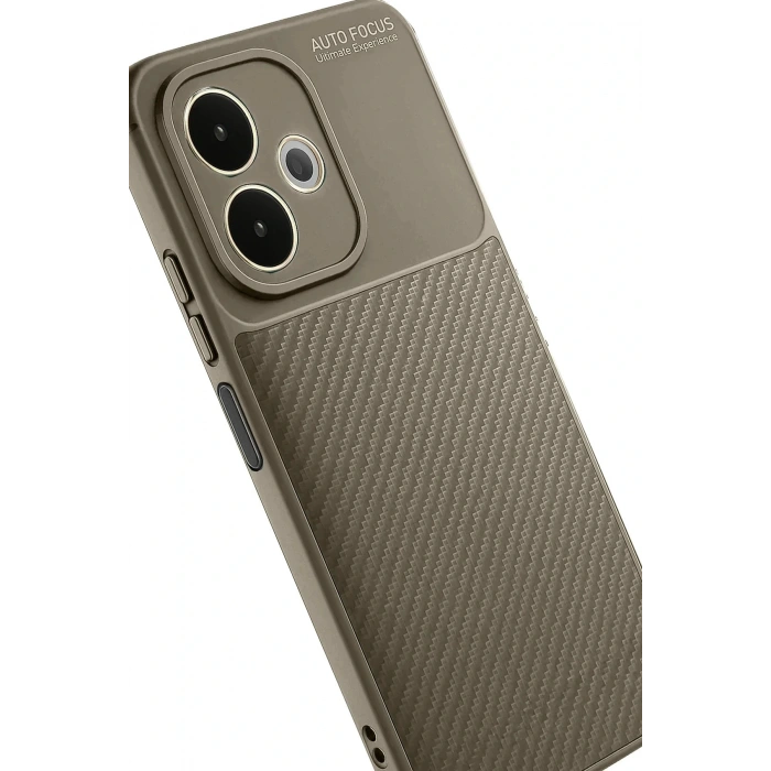 CPT05 Oppo A5 Pro 4G Kılıf Auto Focus Karbon Kapak - Kahverengi
