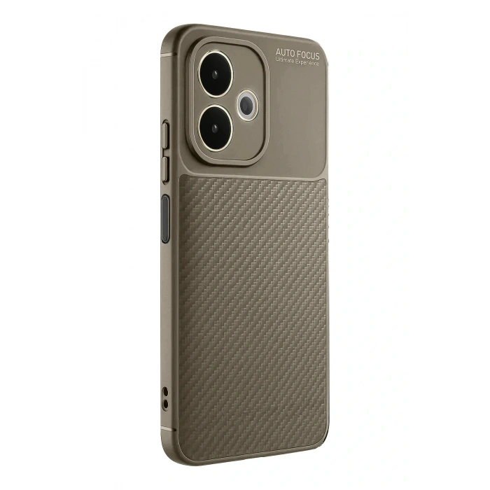 CPT05 Oppo A5 Pro 4G Kılıf Auto Focus Karbon Kapak - Kahverengi