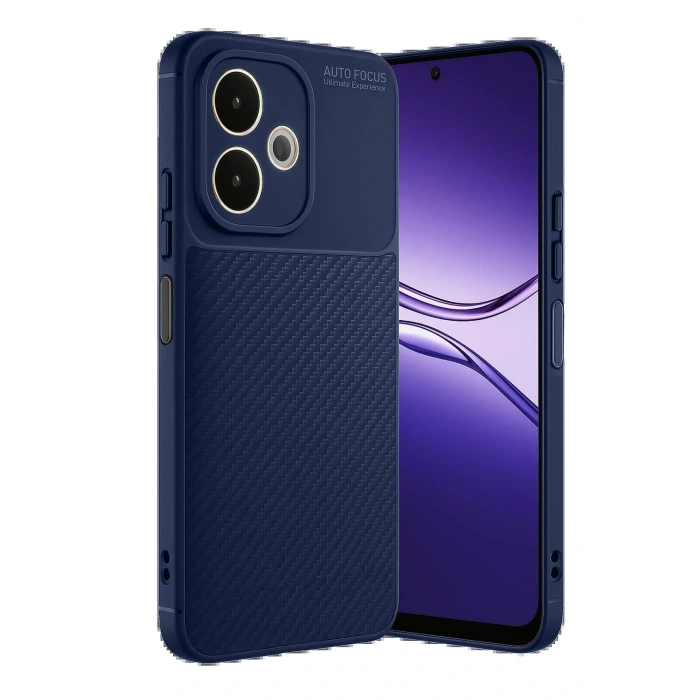 CPT05 Oppo A5 Pro 4G Kılıf Auto Focus Karbon Kapak - Lacivert