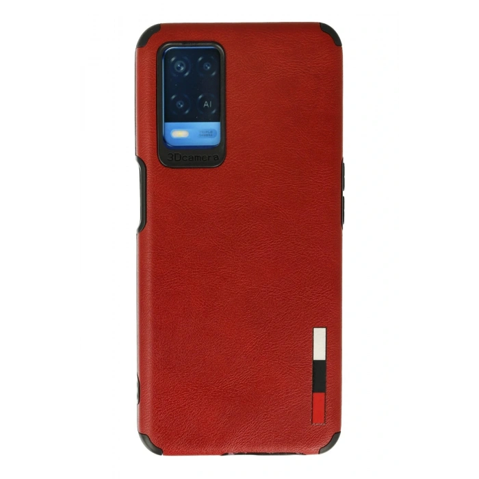 CPT05 Oppo A54 4G Kılıf Loop Deri Silikon - Kırmızı