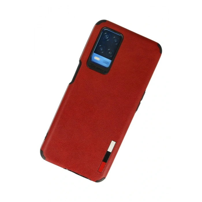 CPT05 Oppo A54 4G Kılıf Loop Deri Silikon - Kırmızı