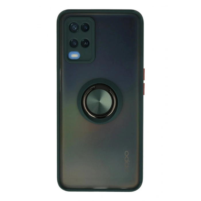 CPT05 Oppo A54 4G Kılıf Montreal Yüzüklü Silikon Kapak - Yeşil
