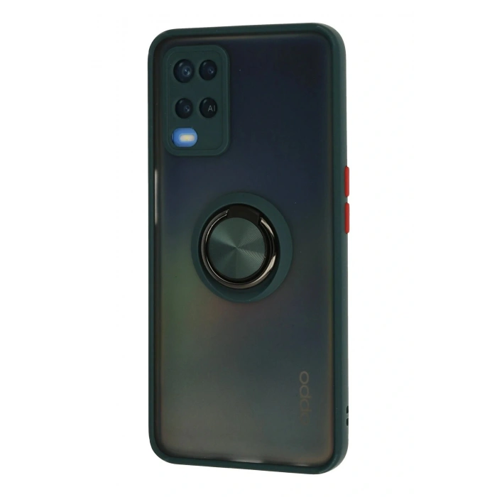 CPT05 Oppo A54 4G Kılıf Montreal Yüzüklü Silikon Kapak - Yeşil