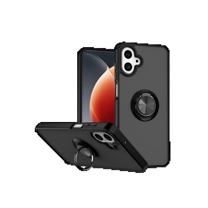 CPT05 Samsung Galaxy A07 4G Montreal Yüzüklü Silikon Kapak - Siyah