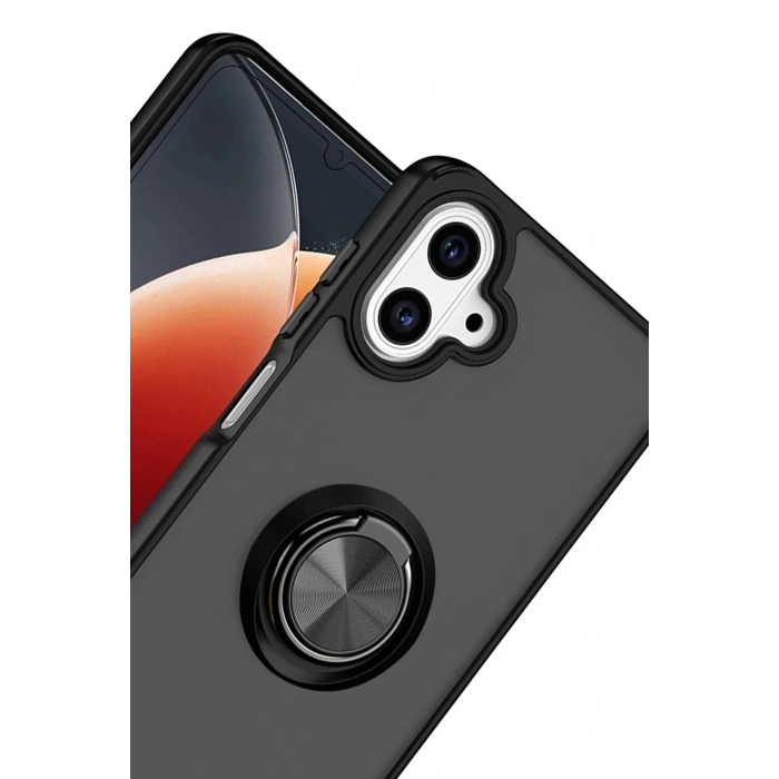 CPT05 Samsung Galaxy A07 4G Montreal Yüzüklü Silikon Kapak - Siyah