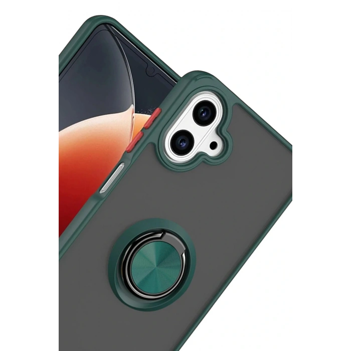 CPT05 Samsung Galaxy A07 4G Montreal Yüzüklü Silikon Kapak - Yeşil