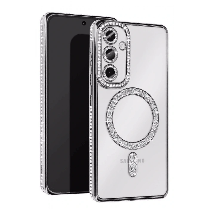 CPT05 Samsung Galaxy A26 Joke Simli Magneticsafe Kılıf - Gümüş