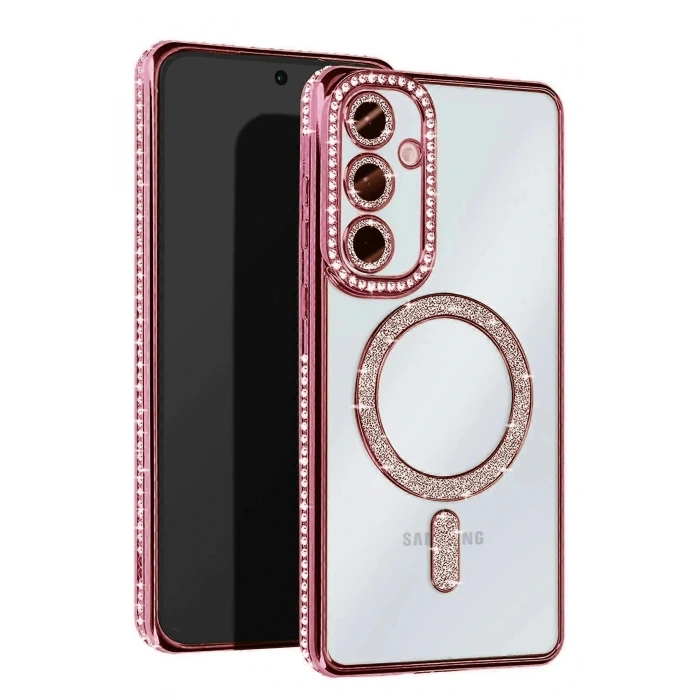 CPT05 Samsung Galaxy A35 5G Joke Simli Magneticsafe Kılıf - Pembe