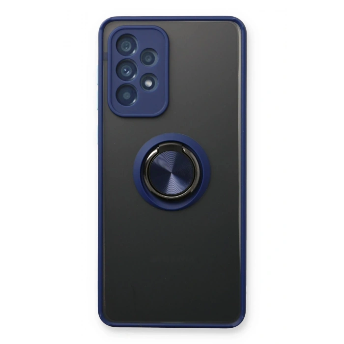CPT05 Samsung Galaxy A53 5G Kılıf Montreal Yüzüklü Silikon Kapak - Lacivert