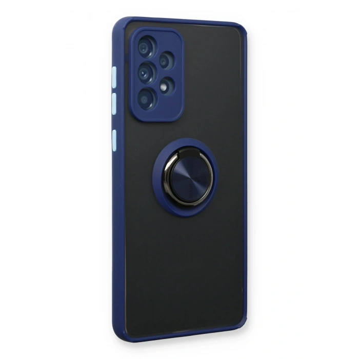CPT05 Samsung Galaxy A53 5G Kılıf Montreal Yüzüklü Silikon Kapak - Lacivert