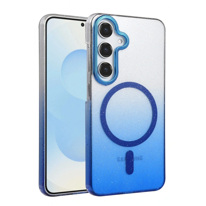 CPT05 Samsung Galaxy S23 FE Glossy Magsafe Kapak - Mavi