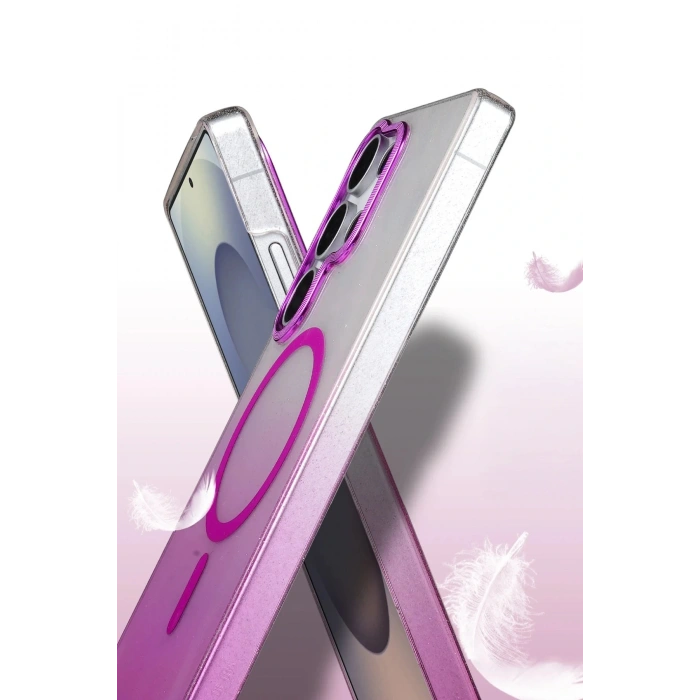 CPT05 Samsung Galaxy S23 Ultra Glossy Magsafe Kapak - Siyah