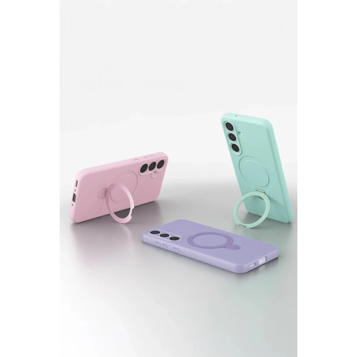 CPT05 Samsung Galaxy S24 FE Regal Magsafe Standlı Kapak - Derin Mor