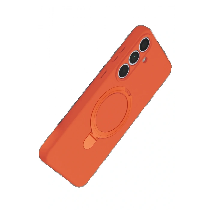 CPT05 Samsung Galaxy S24 FE Regal Magsafe Standlı Kapak - Turuncu