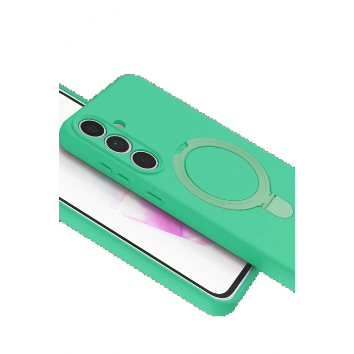CPT05 Samsung Galaxy S24 FE Regal Magsafe Standlı Kapak - Yeşil