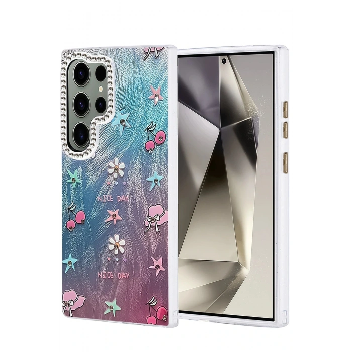 CPT05 Samsung Galaxy S24 Ultra Kılıf Blade Aynalı Desenli Kapak - Desen 4