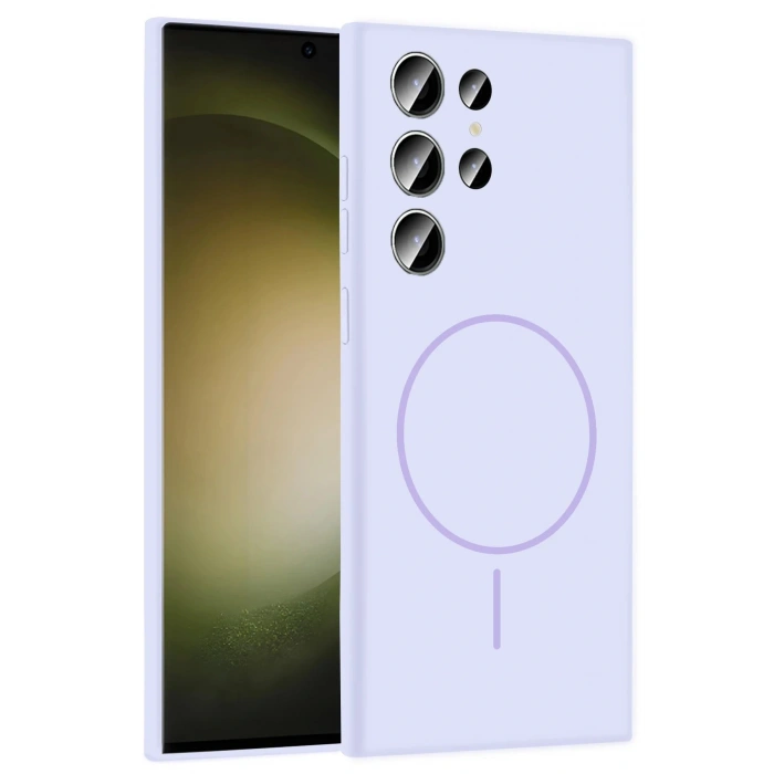 CPT05 Samsung Galaxy S24 Ultra Kılıf Jully Magsafe Kapak - Lila