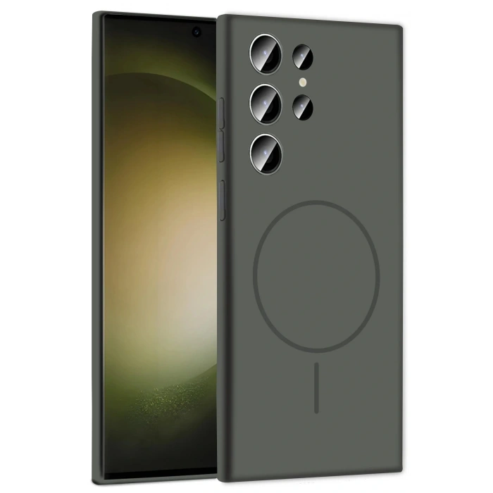 CPT05 Samsung Galaxy S24 Ultra Kılıf Jully Magsafe Kapak - Titan Gri