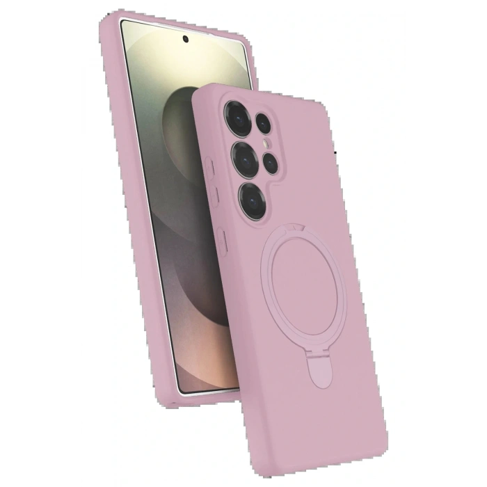 CPT05 Samsung Galaxy S24 Ultra Regal Magsafe Standlı Kapak - Açık Pembe
