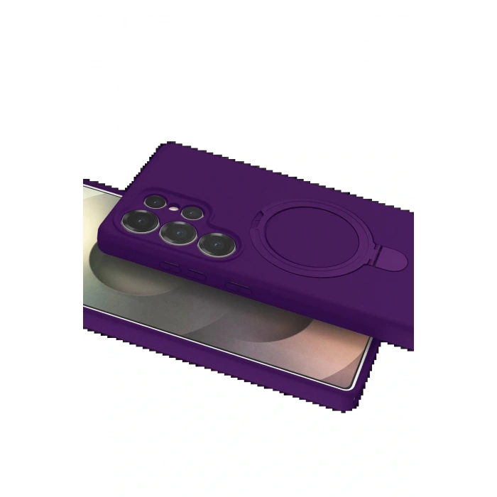 CPT05 Samsung Galaxy S24 Ultra Regal Magsafe Standlı Kapak - Derin Mor