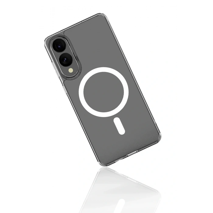 CPT05 Samsung Galaxy S25 Edge Kılıf Magneticsafe Şeffaf Silikon - Şeffaf