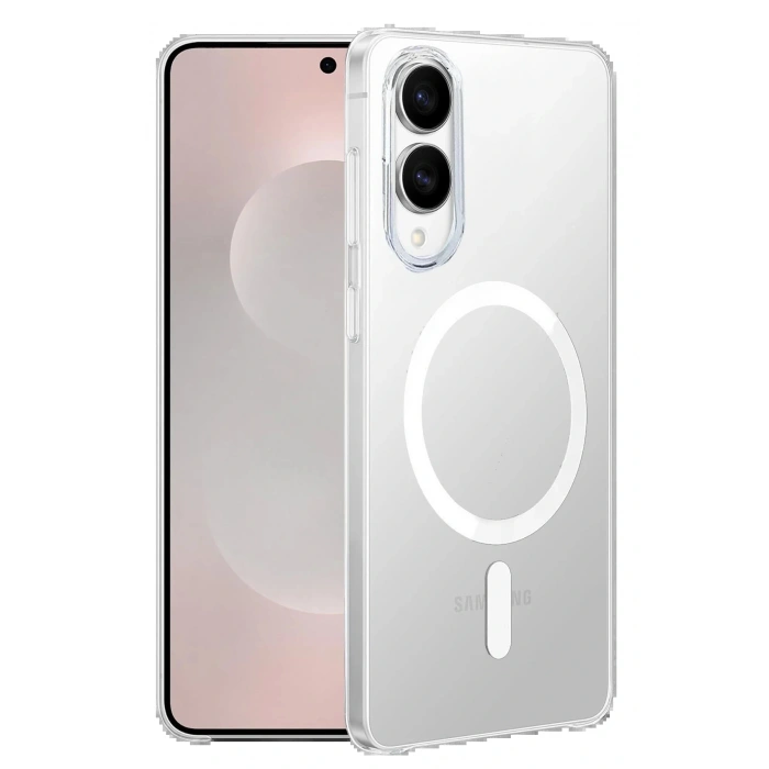 CPT05 Samsung Galaxy S25 Edge Kılıf PC Zara Magsafe Şeffaf Kılıf - Şeffaf