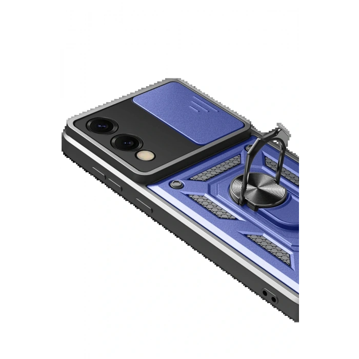 CPT05 Samsung Galaxy S25 Edge Pars Lens Yüzüklü Silikon - Lacivert