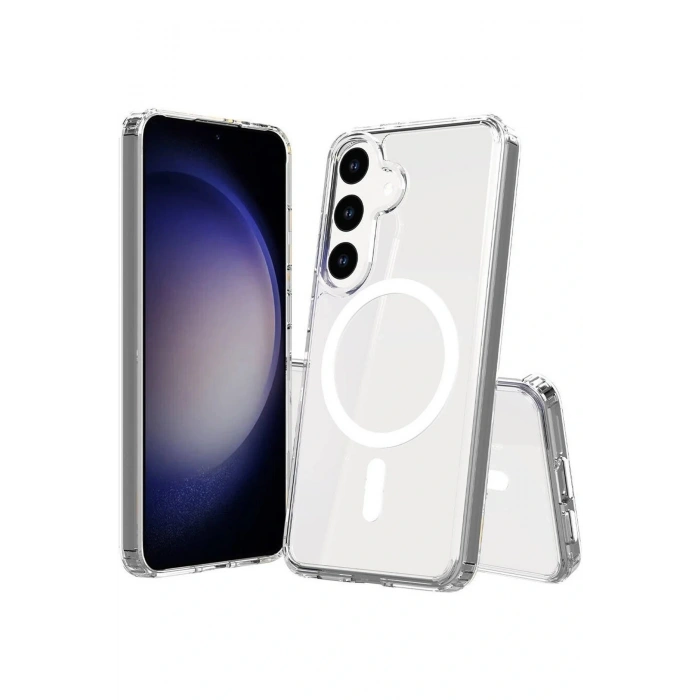 CPT05 Samsung Galaxy S25 FE Kılıf Magneticsafe Şeffaf Silikon - Şeffaf