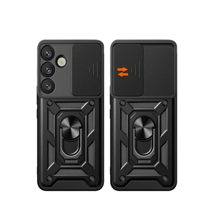 CPT05 Samsung Galaxy S25 FE Pars Lens Yüzüklü Silikon - Yeşil