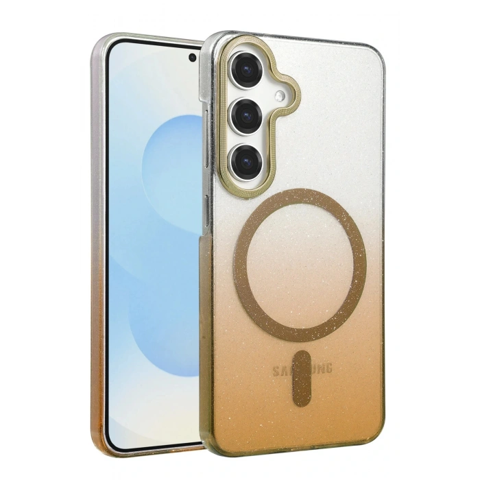 CPT05 Samsung Galaxy S25 Glossy Magsafe Kapak - Çöl Titanyum