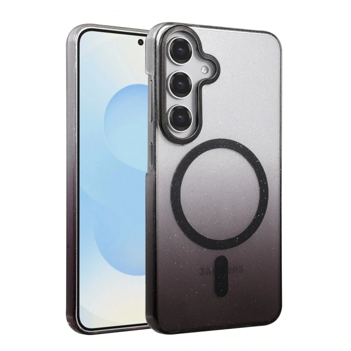 CPT05 Samsung Galaxy S25 Glossy Magsafe Kapak - Siyah