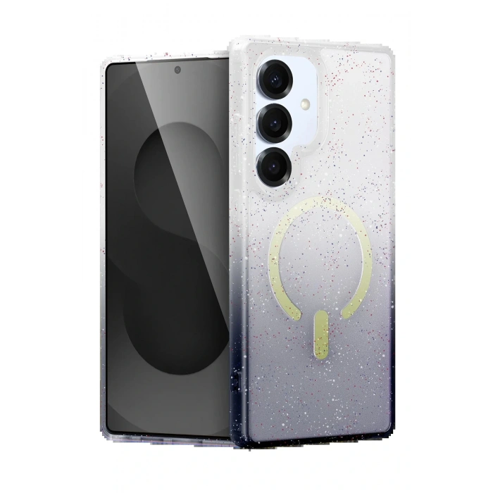 CPT05 Samsung Galaxy S25 Pummel Shiny Magsafe Kapak - Siyah