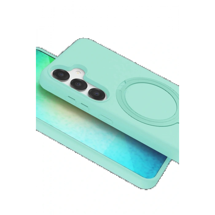 CPT05 Samsung Galaxy S25 Regal Magsafe Standlı Kapak - Su Yeşili