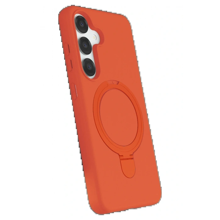 CPT05 Samsung Galaxy S25 Regal Magsafe Standlı Kapak - Turuncu