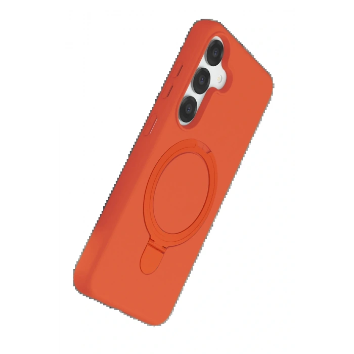 CPT05 Samsung Galaxy S25 Regal Magsafe Standlı Kapak - Turuncu