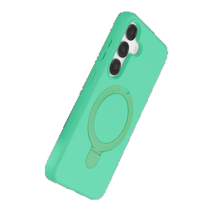 CPT05 Samsung Galaxy S25 Regal Magsafe Standlı Kapak - Yeşil