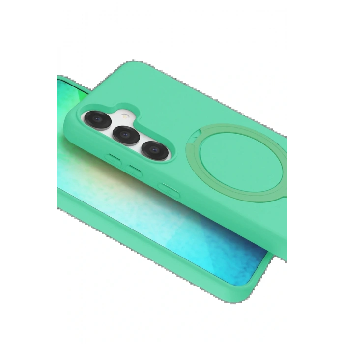 CPT05 Samsung Galaxy S25 Regal Magsafe Standlı Kapak - Yeşil