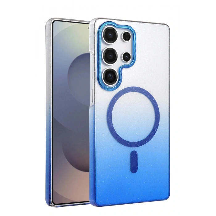 CPT05 Samsung Galaxy S25 Ultra Glossy Magsafe Kapak - Mavi