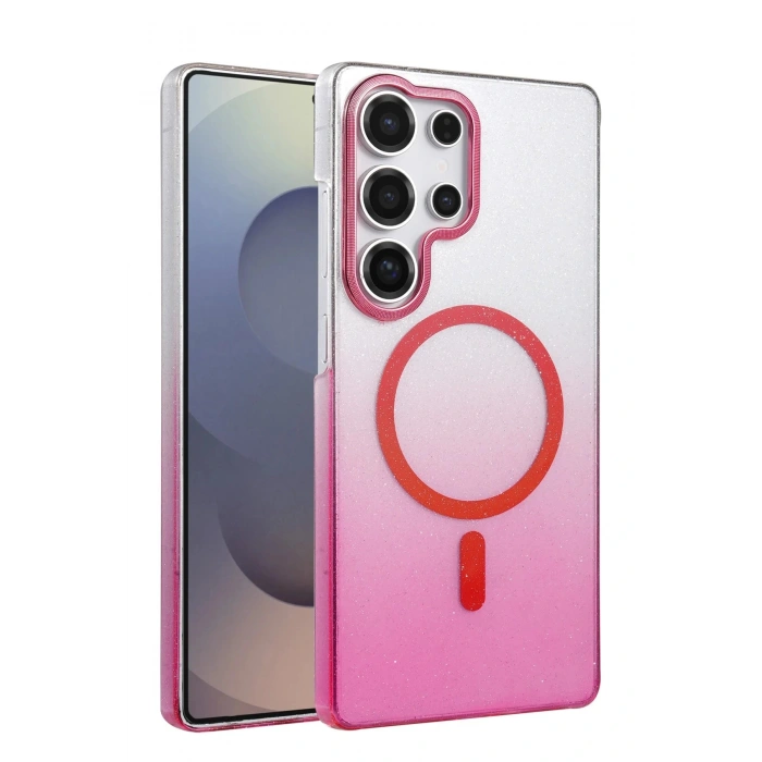 CPT05 Samsung Galaxy S25 Ultra Glossy Magsafe Kapak - Pembe