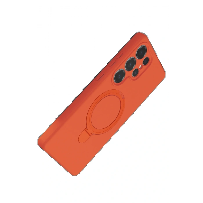 CPT05 Samsung Galaxy S25 Ultra Regal Magsafe Standlı Kapak - Turuncu