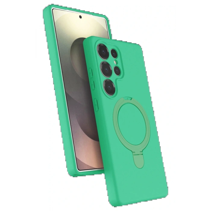 CPT05 Samsung Galaxy S25 Ultra Regal Magsafe Standlı Kapak - Yeşil