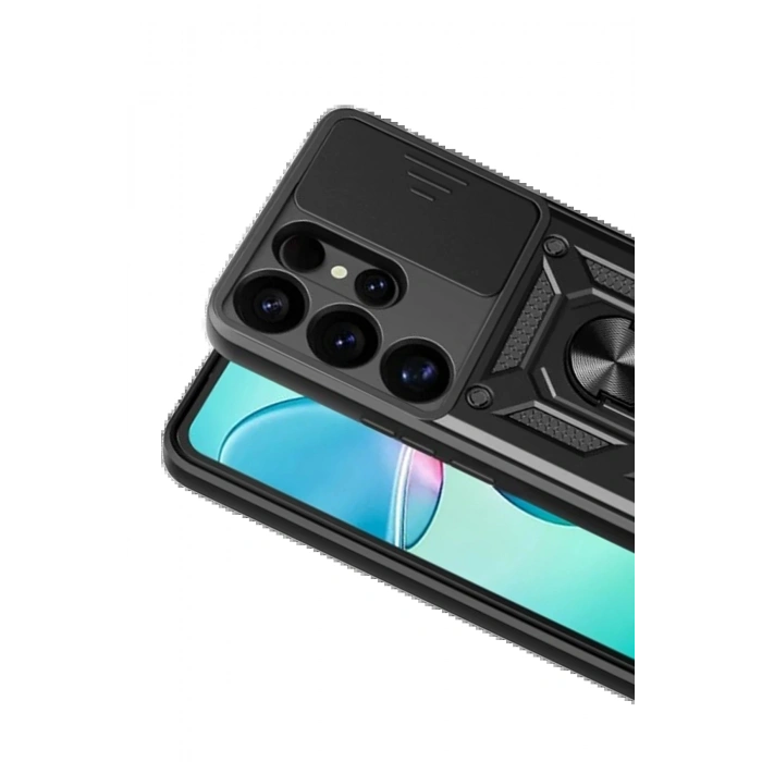 CPT05 Samsung Galaxy S26 Ultra Pars Lens Yüzüklü Silikon - Siyah