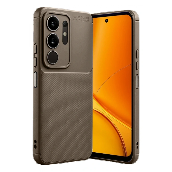 CPT05 Vivo Y29S Auto Focus Karbon Kapak - Kahverengi