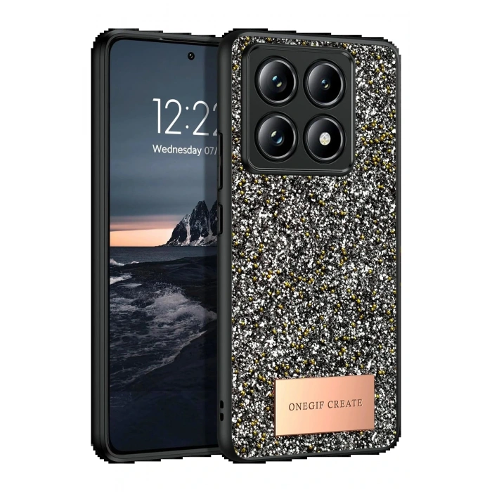 CPT05 Xiaomi Mi 14T Pro Bright Simli Kapak - Gümüş