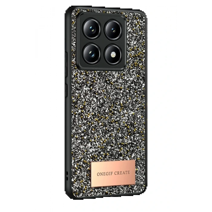 CPT05 Xiaomi Mi 14T Pro Bright Simli Kapak - Gümüş