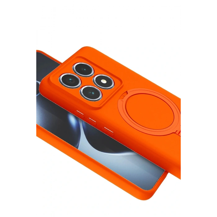 CPT05 Xiaomi Mi 14T Pro Regal Magsafe Standlı Kapak - Turuncu