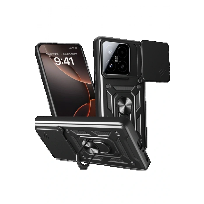 CPT05 Xiaomi Mi 15T Pars Lens Yüzüklü Silikon - Siyah