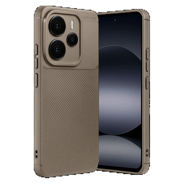 CPT05 Xiaomi Note 14 5G Auto Focus Karbon Kapak - Kahverengi