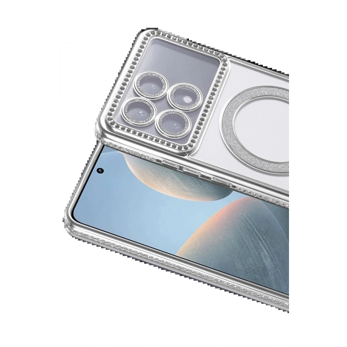 CPT05 Xiaomi Poco X6 Pro Joke Simli Magneticsafe Kılıf - Gümüş